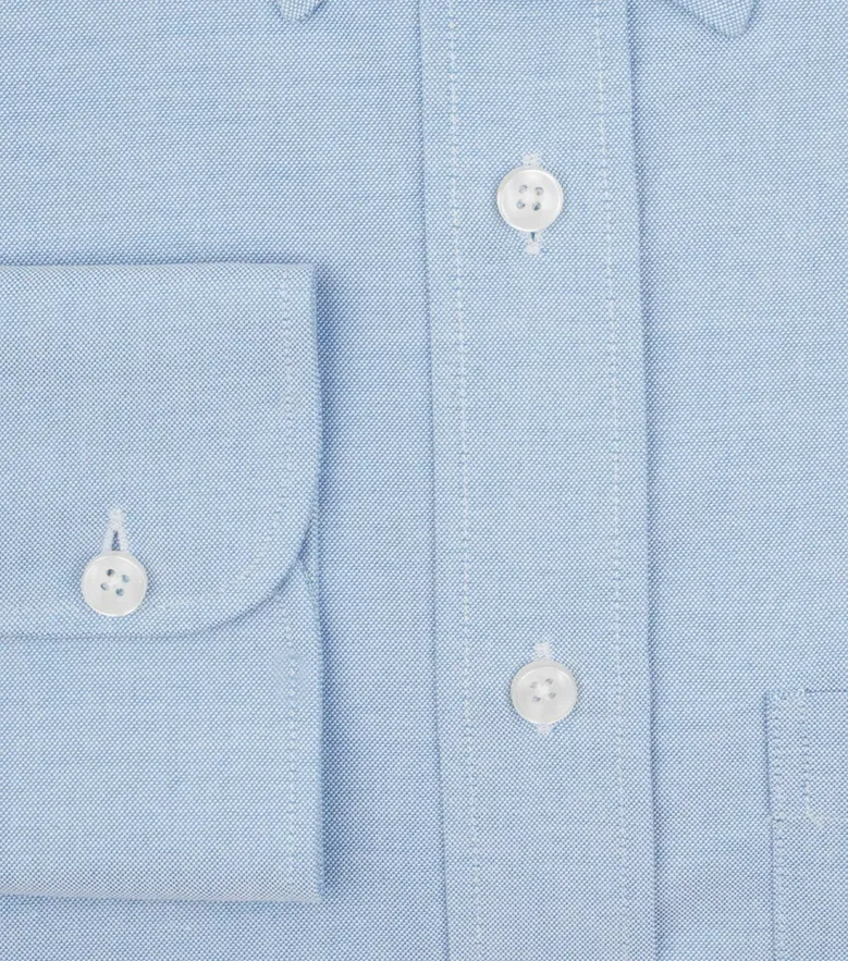 Easy-iron plain white poplin shirt