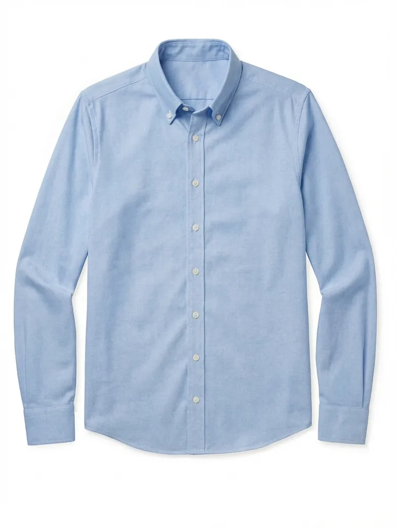 Easy-iron plain white poplin shirt