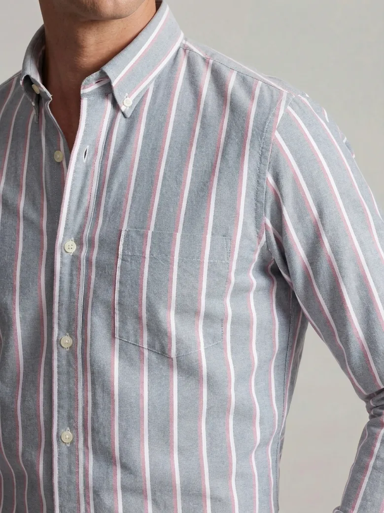 Easy-iron plain white poplin shirt