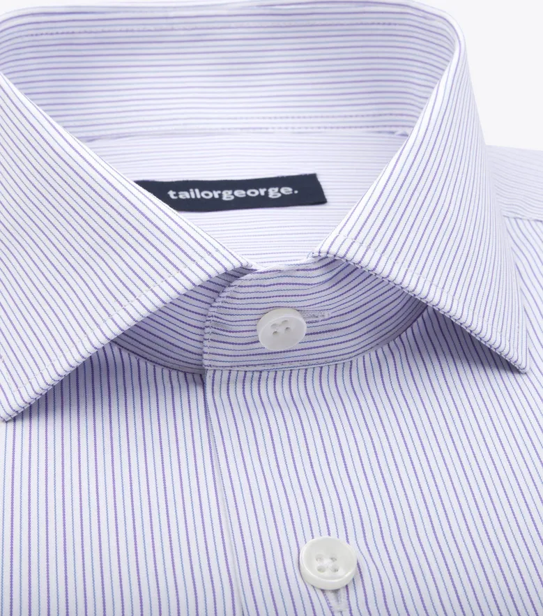 Easy-iron plain white poplin shirt