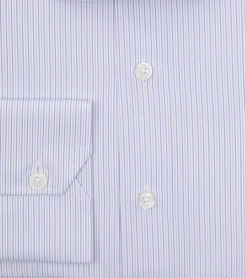 Easy-iron plain white poplin shirt