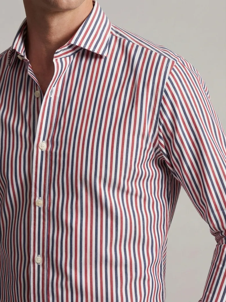 Easy-iron plain white poplin shirt