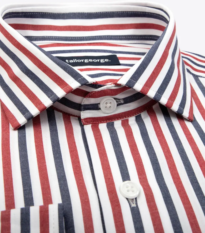 Easy-iron plain white poplin shirt