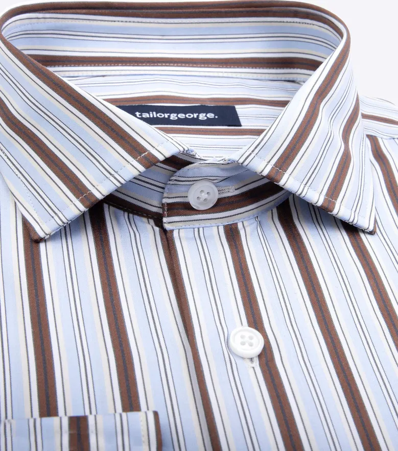 Easy-iron plain white poplin shirt