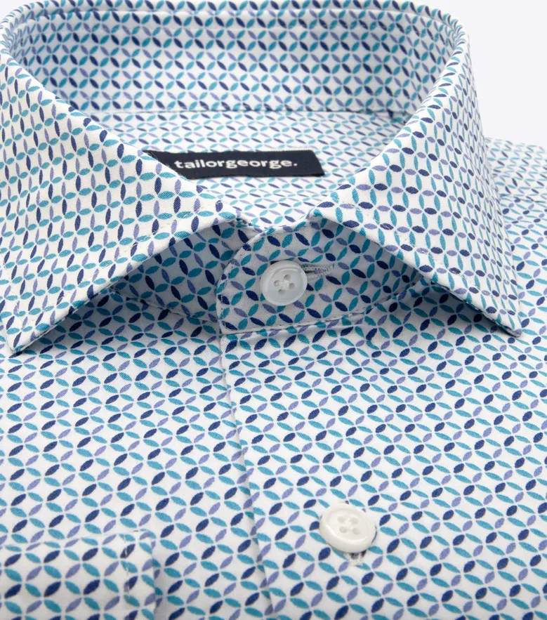 Easy-iron plain white poplin shirt