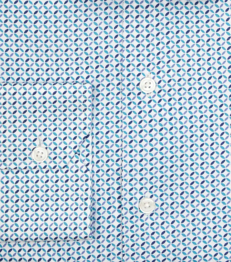 Easy-iron plain white poplin shirt