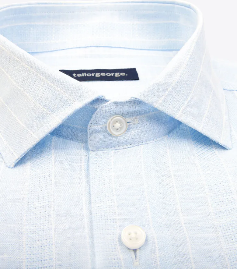 Easy-iron plain white poplin shirt
