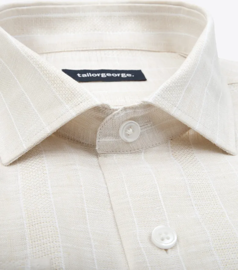 Easy-iron plain white poplin shirt