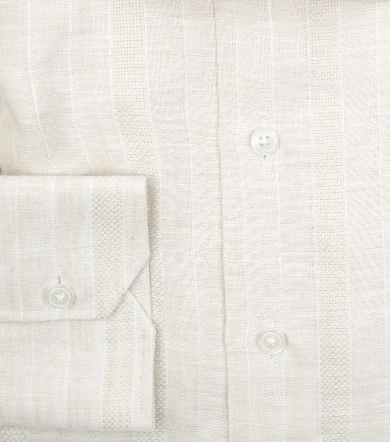 Easy-iron plain white poplin shirt