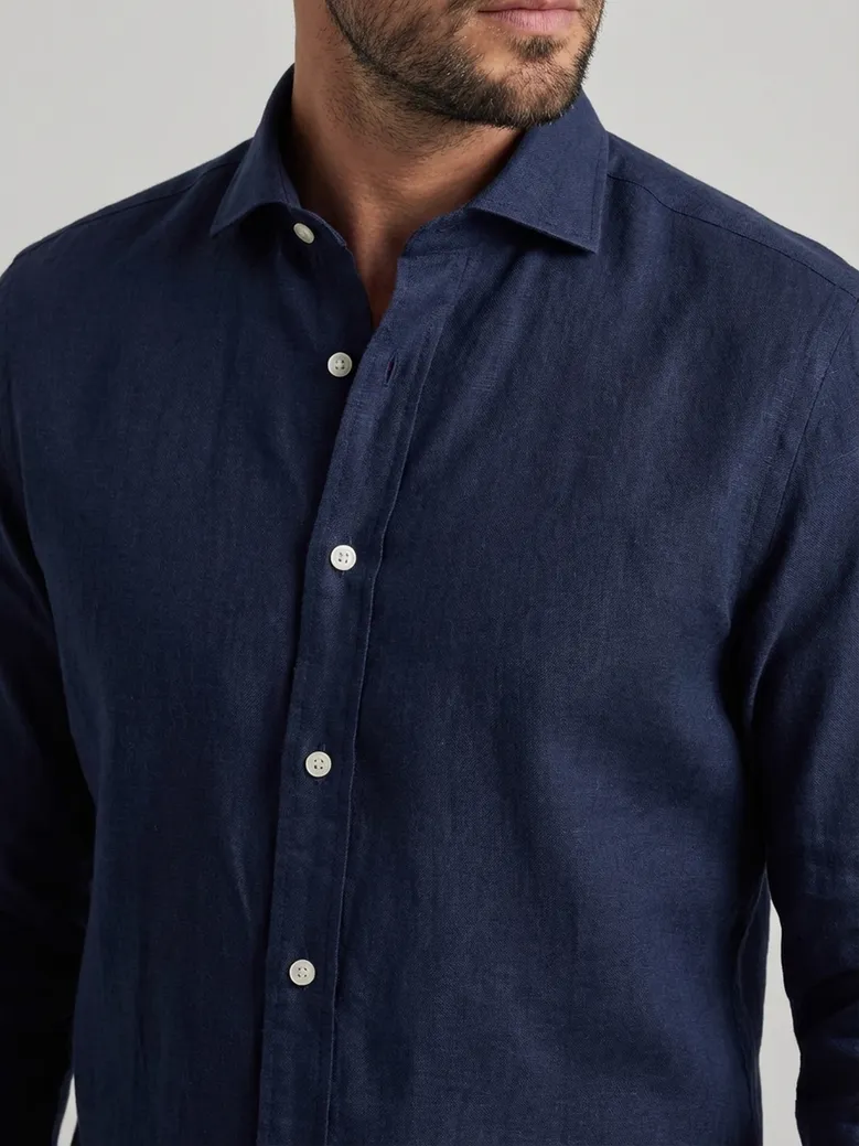 Easy-iron plain white poplin shirt