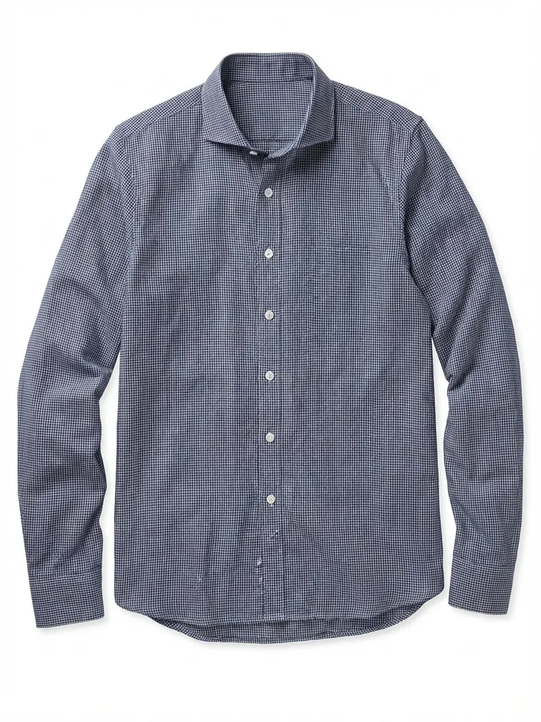 Easy-iron plain white poplin shirt