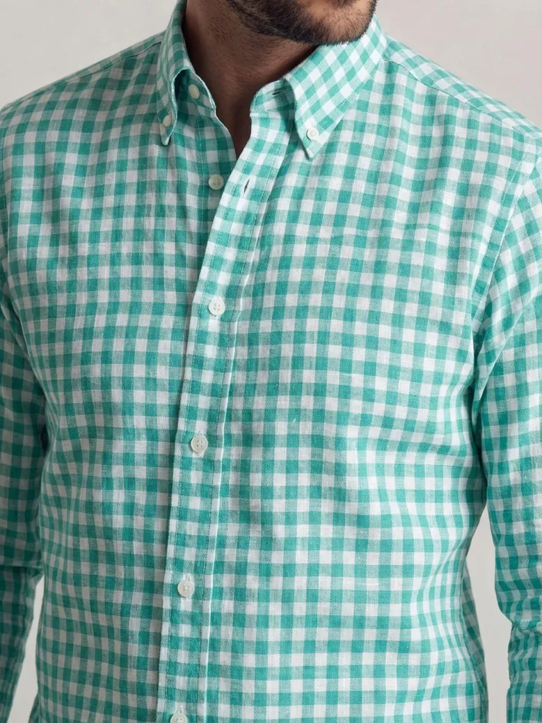 Easy-iron plain white poplin shirt