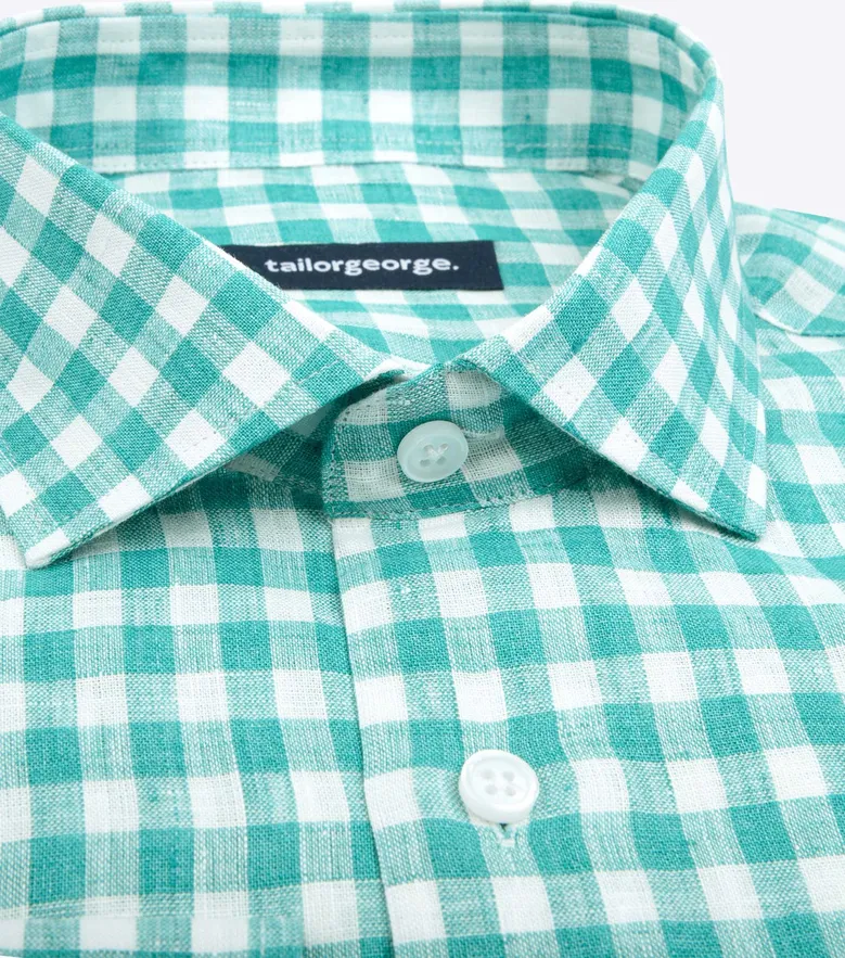 Easy-iron plain white poplin shirt