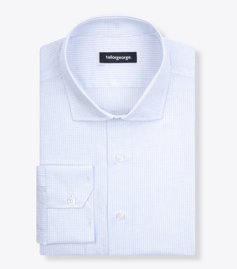 Easy-iron plain white poplin shirt