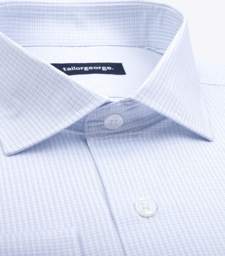 Easy-iron plain white poplin shirt