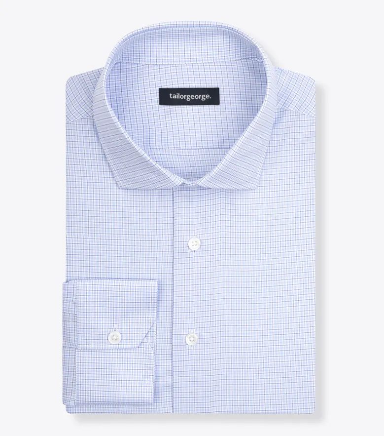 Easy-iron plain white poplin shirt