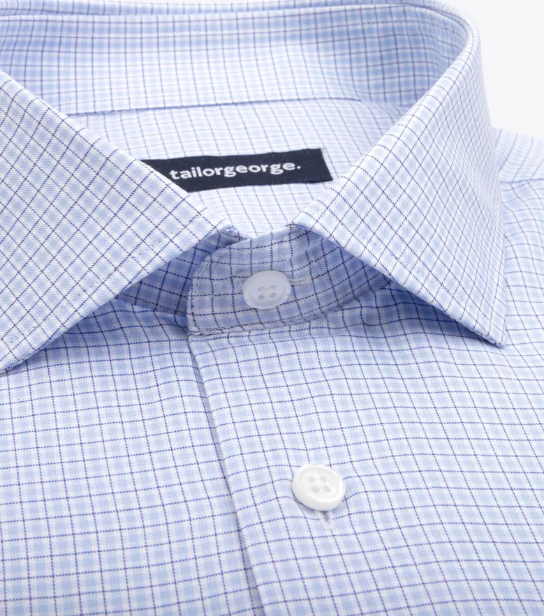 Easy-iron plain white poplin shirt