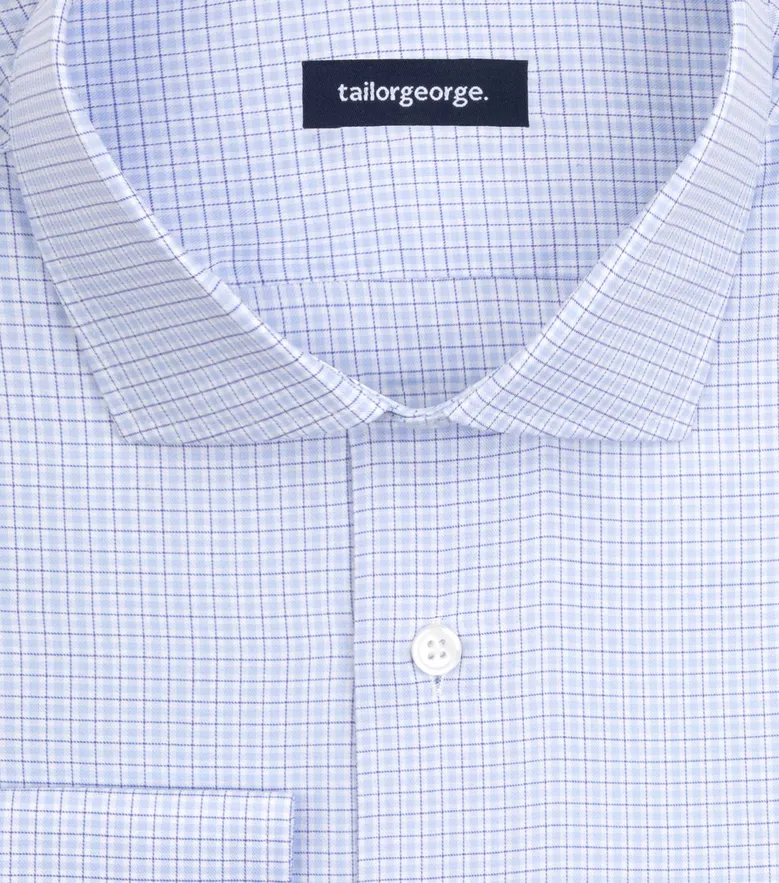Easy-iron plain white poplin shirt