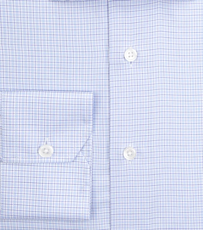 Easy-iron plain white poplin shirt