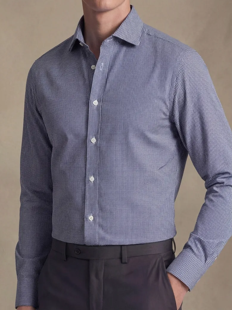 Easy-iron plain white poplin shirt