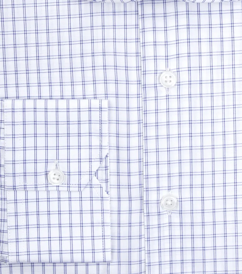 Easy-iron plain white poplin shirt
