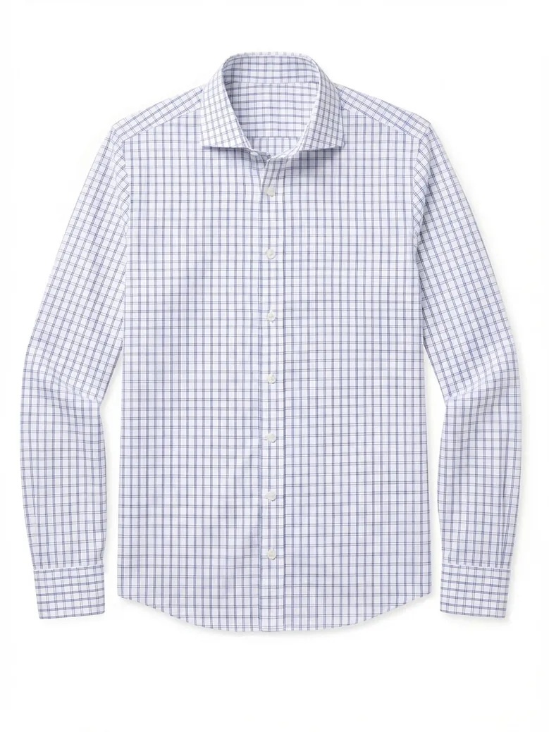 Easy-iron plain white poplin shirt