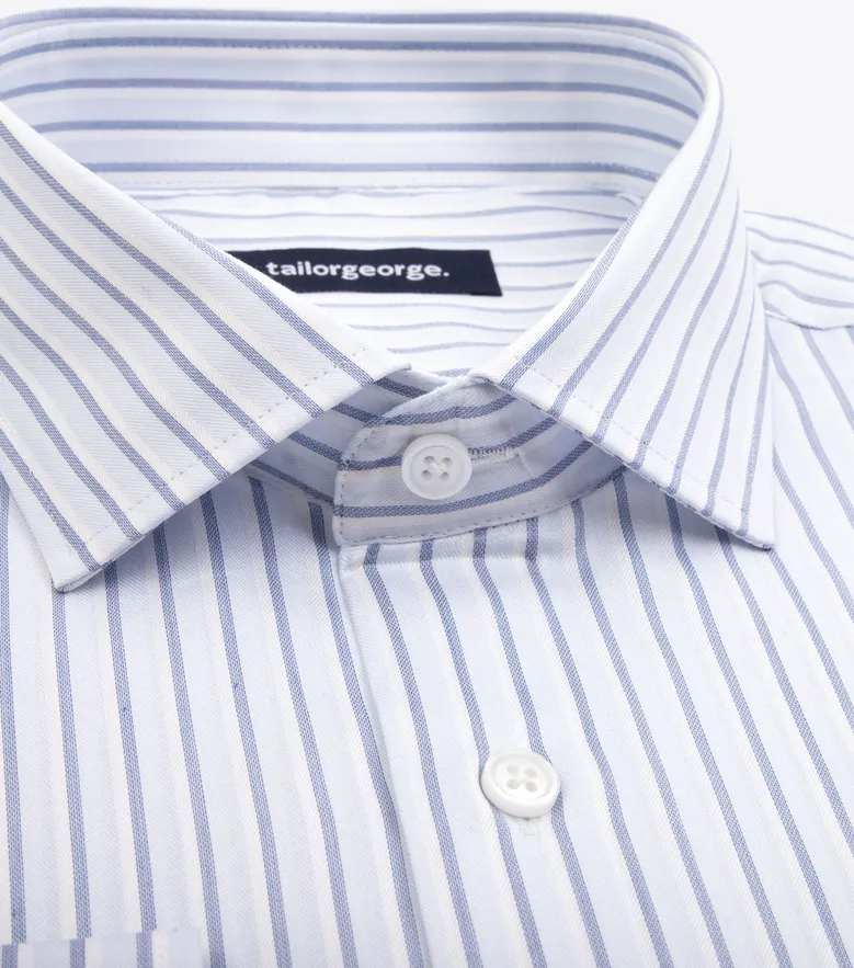 Easy-iron plain white poplin shirt