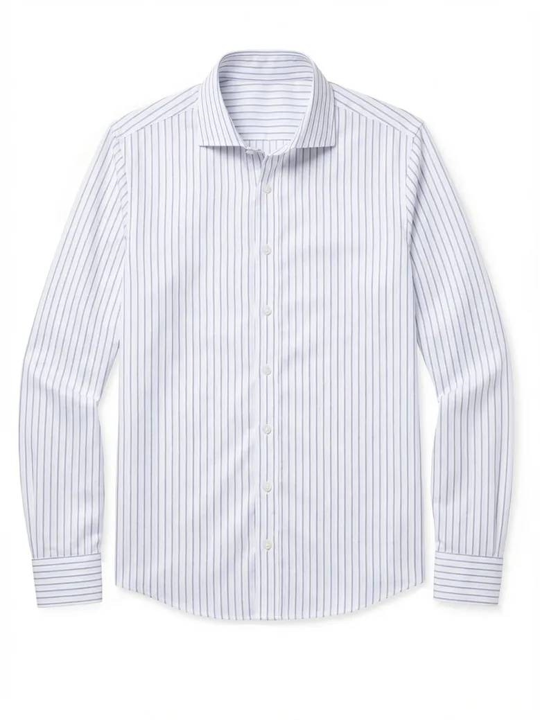 Easy-iron plain white poplin shirt