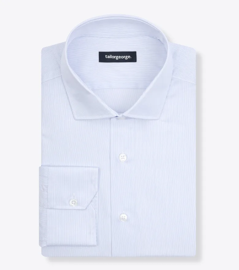 Easy-iron plain white poplin shirt