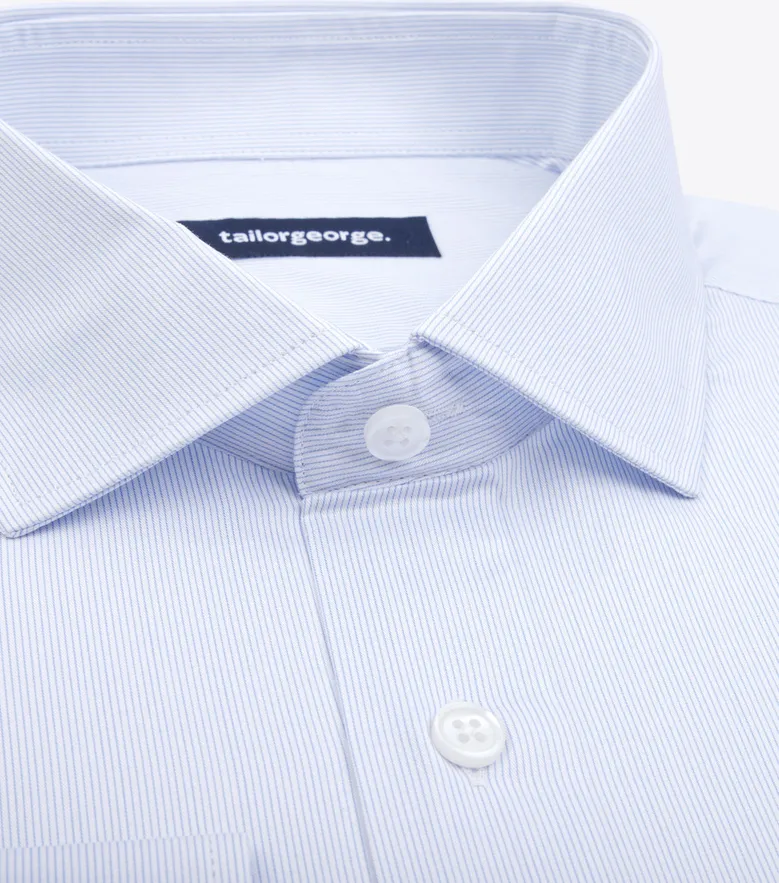 Easy-iron plain white poplin shirt
