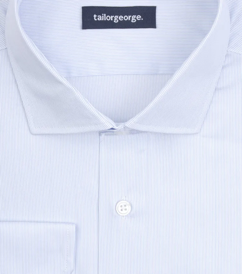 Easy-iron plain white poplin shirt