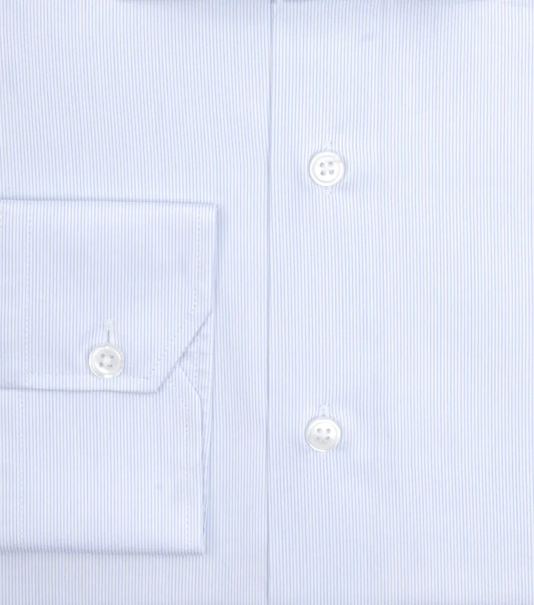 Easy-iron plain white poplin shirt