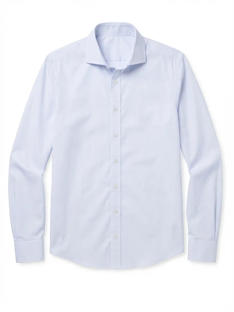 Easy-iron plain white poplin shirt