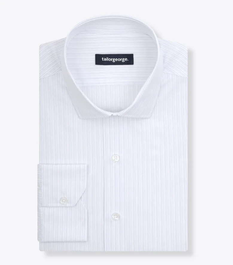 Easy-iron plain white poplin shirt