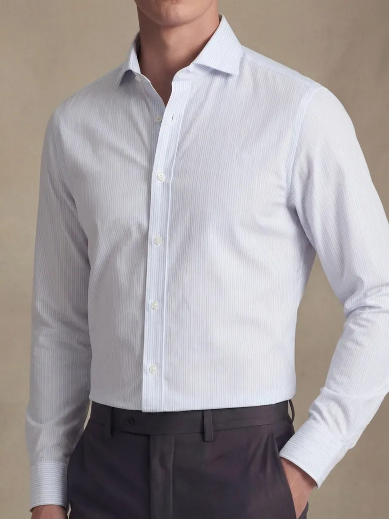 Easy-iron plain white poplin shirt