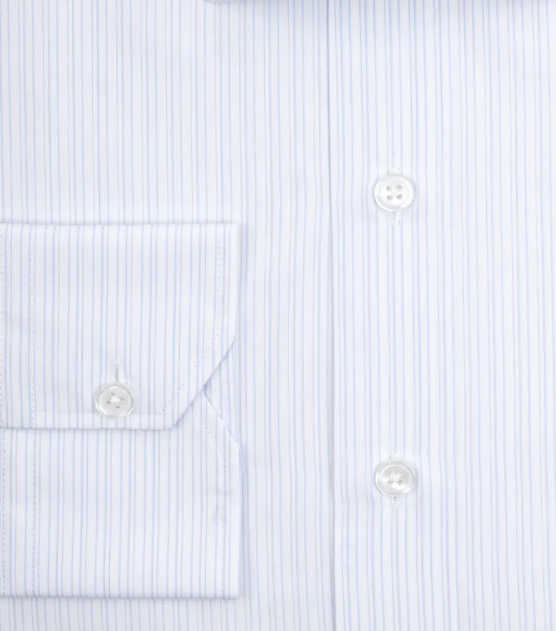 Easy-iron plain white poplin shirt