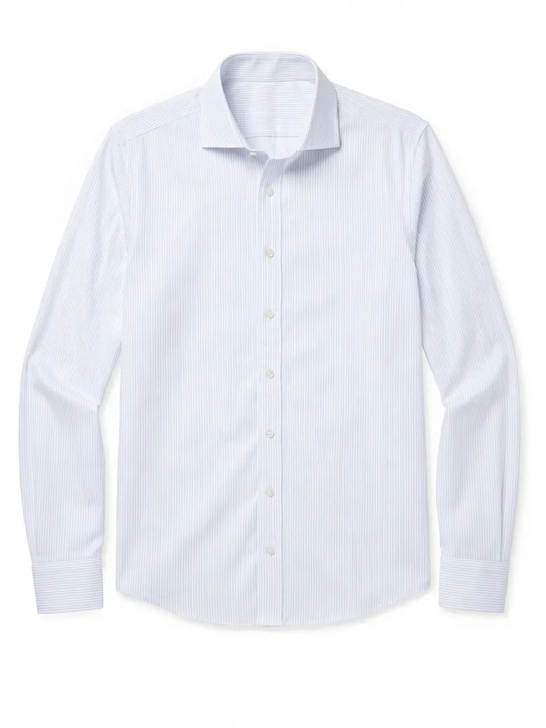 Easy-iron plain white poplin shirt