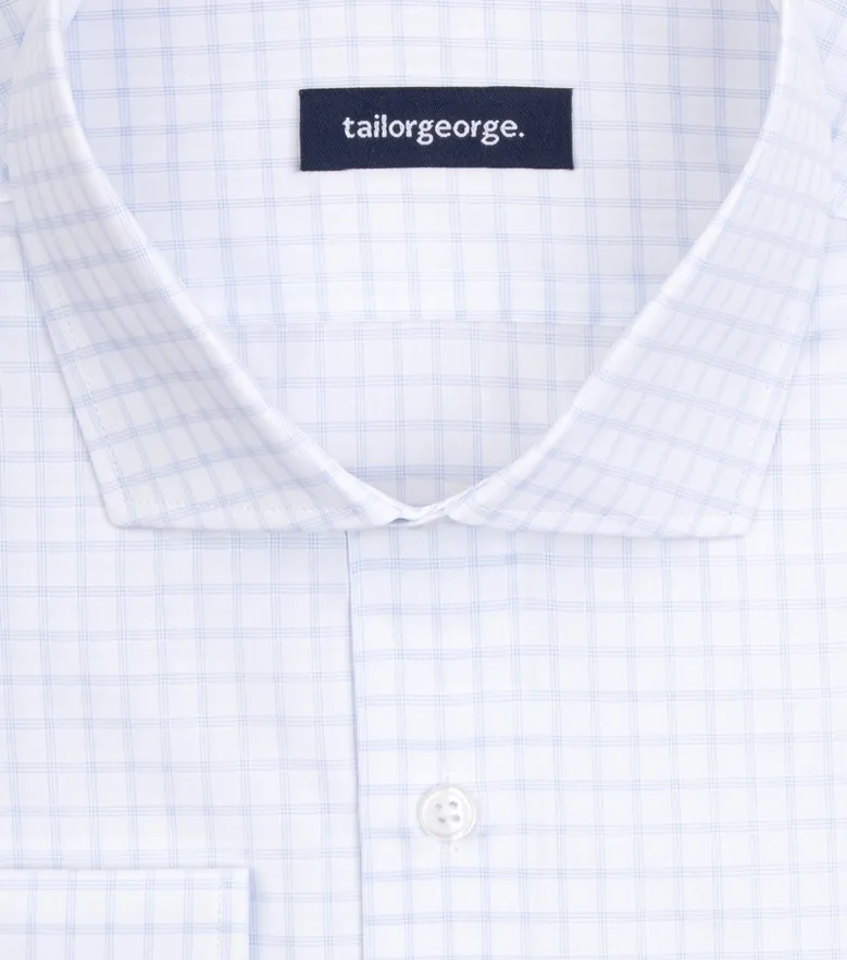Easy-iron plain white poplin shirt