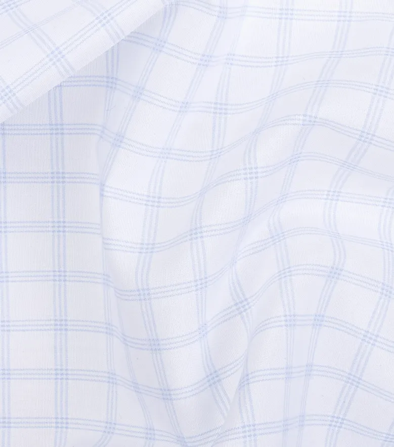 Easy-iron plain white poplin shirt