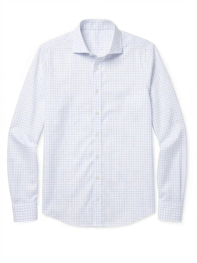 Easy-iron plain white poplin shirt