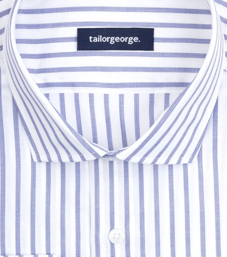 Easy-iron plain white poplin shirt