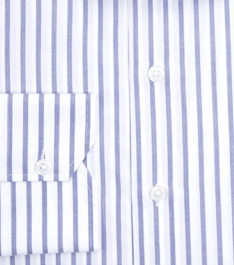 Easy-iron plain white poplin shirt