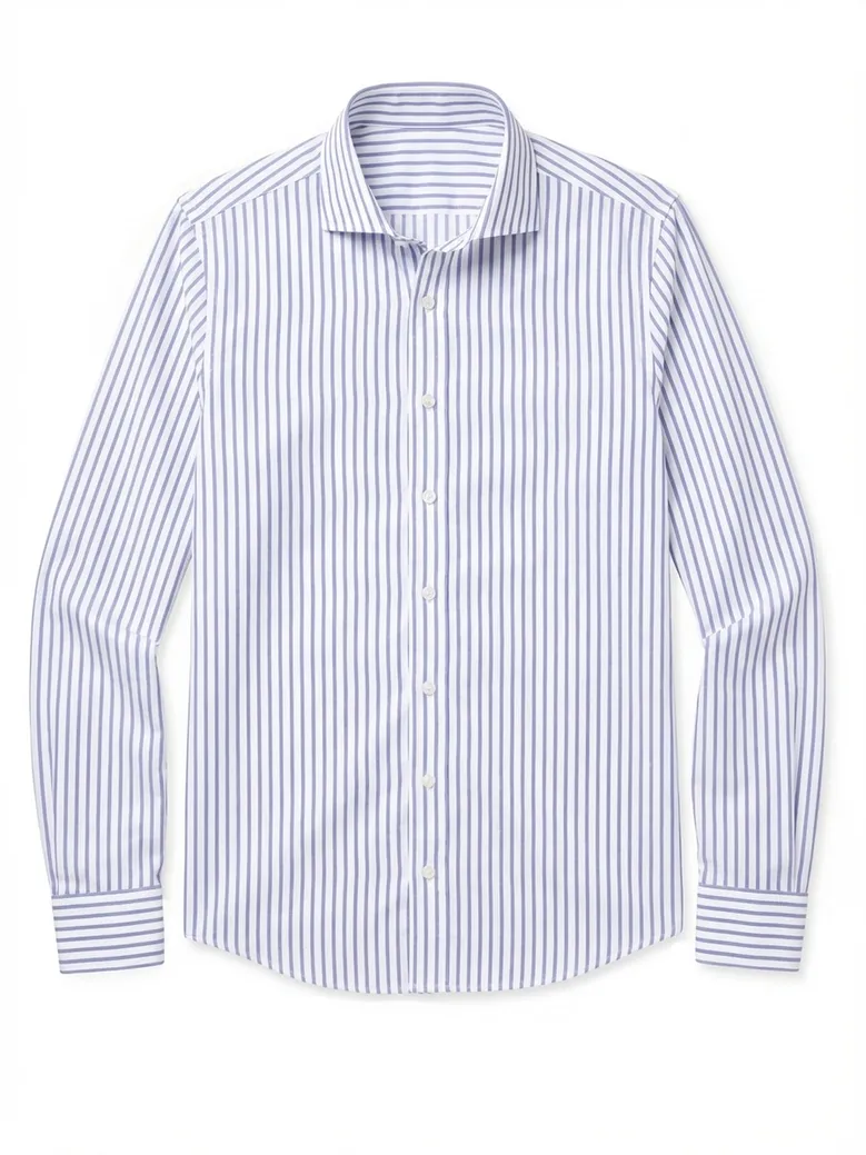 Easy-iron plain white poplin shirt