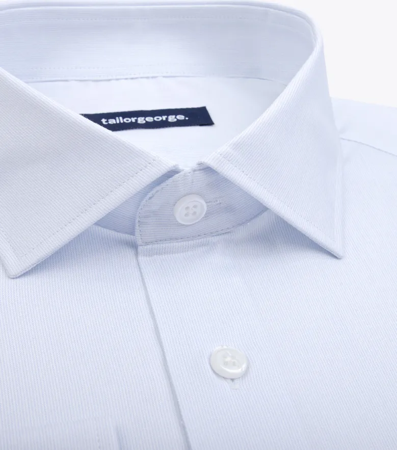 Easy-iron plain white poplin shirt