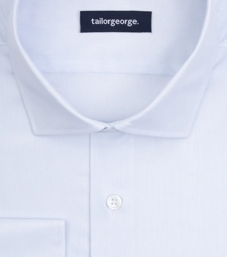 Easy-iron plain white poplin shirt