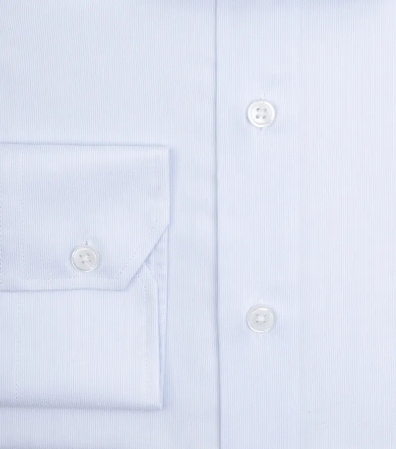 Easy-iron plain white poplin shirt