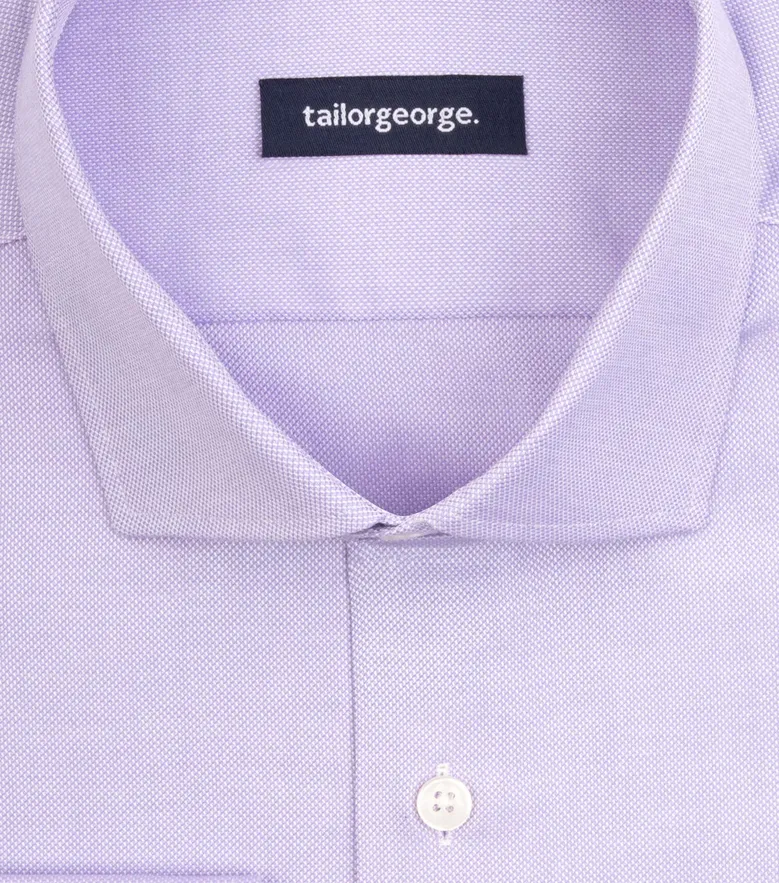 Easy-iron plain white poplin shirt