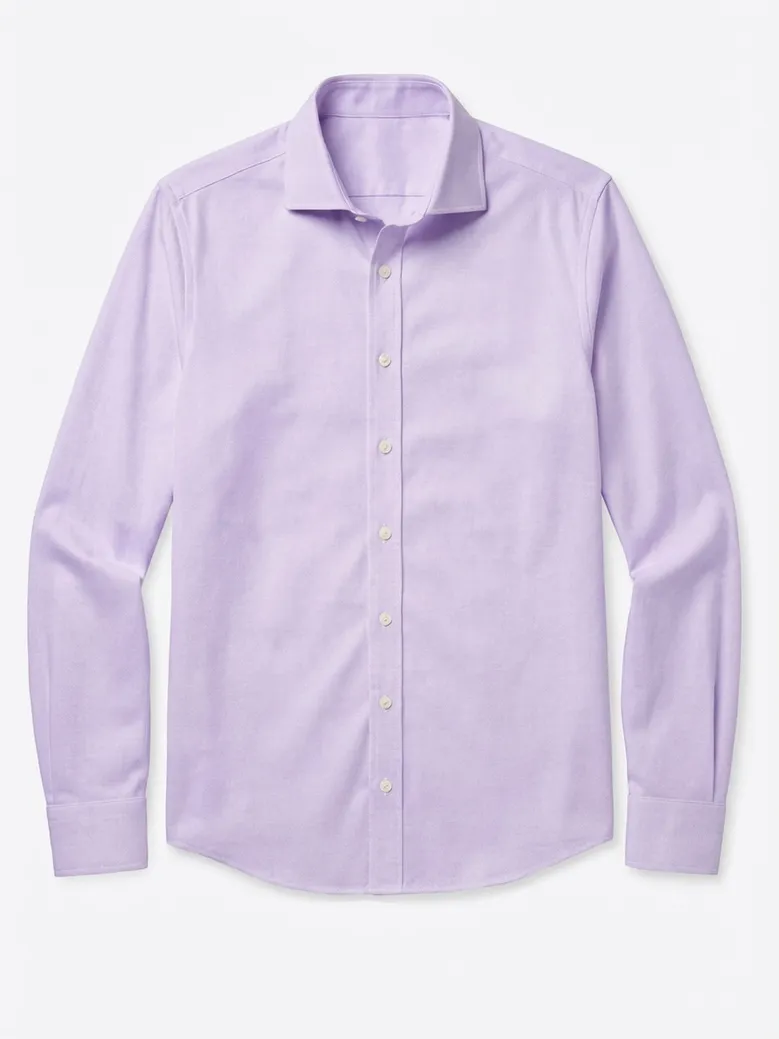 Easy-iron plain white poplin shirt