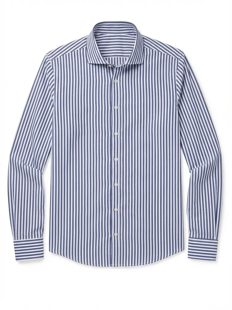 Easy-iron plain white poplin shirt