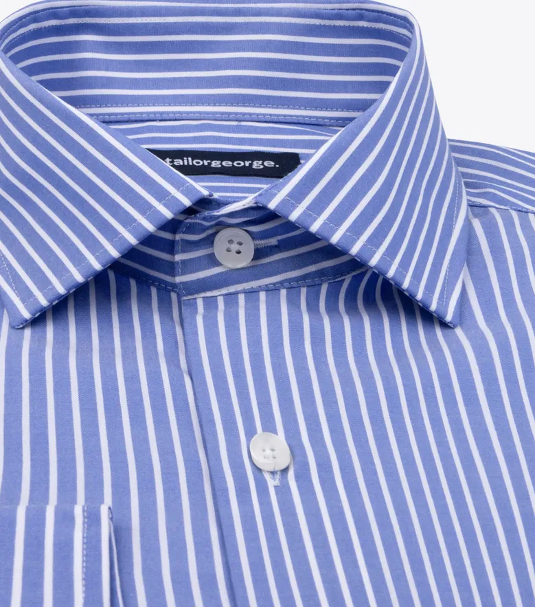 Easy-iron plain white poplin shirt